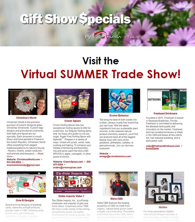 Virtual Trade Show at GiftShowSpecials.com